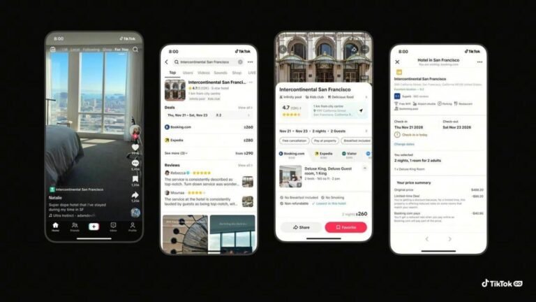 Tik Tok offre ora la possibilità di prenotare alloggi direttamente tramite l’applicazione.