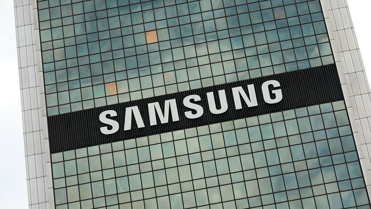 Samsung logo on building in Poland
